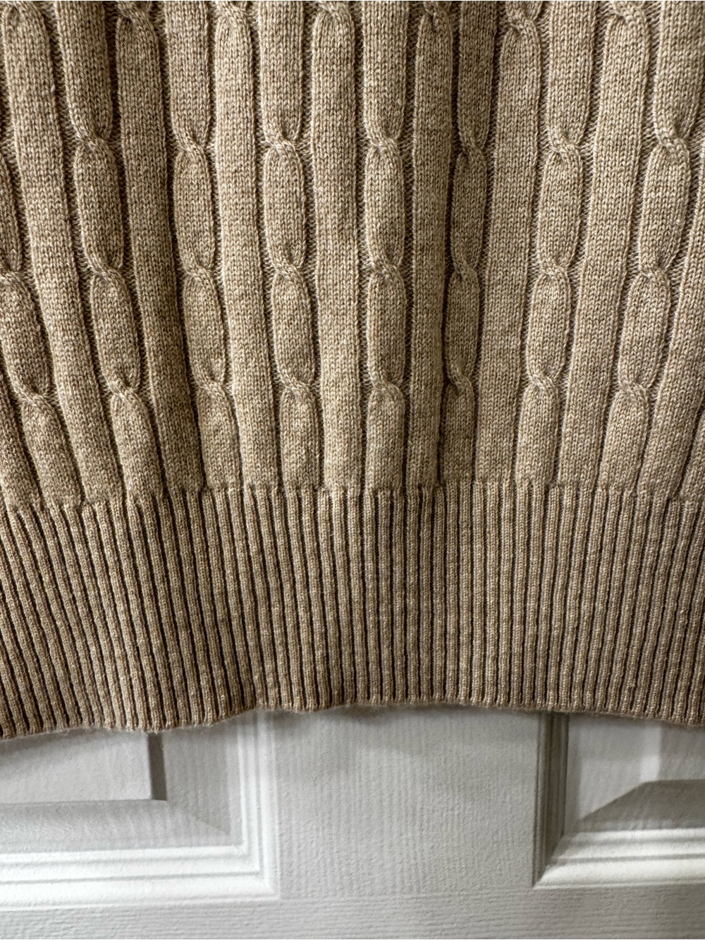 Charter Club Beige Cashmere Cable Knit Short-Sleeve Turtleneck Sweater L - Picture 6 of 8